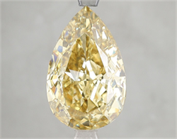 Picture of Lab Grown Diamond 5.01 Carats, Pear with  Cut, Fancy Vivid Yellow Color, VS1 Clarity and Certified by IGI