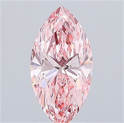 Picture of Lab Grown Diamond 2.58 Carats, Marquise with  Cut, Fancy Vivid Pink Color, VVS2 Clarity and Certified by IGI