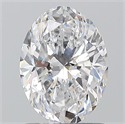 Natural Diamond 1.20 Carats, Oval with  Cut, D Color, SI2 Clarity and Certified by GIA