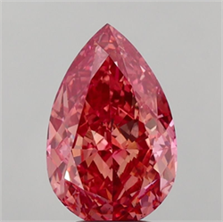 Picture of Lab Grown Diamond 4.08 Carats, Pear with  Cut, Fancy Vivid Pink Color, VS2 Clarity and Certified by IGI