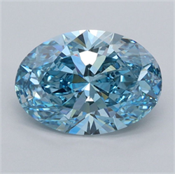 Picture of Lab Grown Diamond 1.68 Carats, Oval with  Cut, Fancy Vivid Blue Color, VVS1 Clarity and Certified by IGI