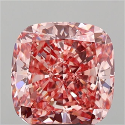 Picture of Lab Grown Diamond 3.01 Carats, CUSHION MODIFIED with  Cut, Fancy Vivid Pink Color, VS2 Clarity and Certified by IGI