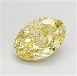 Picture of Lab Grown Diamond 2.10 Carats, Oval with  Cut, Fancy Yellow Color, VVS2 Clarity and Certified by IGI