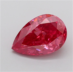 Picture of Lab Grown Diamond 3.09 Carats, Pear with  Cut, Fancy Vivid Pink Color, VS2 Clarity and Certified by IGI