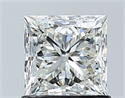 Natural Diamond 1.04 Carats, Princess with  Cut, I Color, VS1 Clarity and Certified by GIA