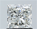 Natural Diamond 1.04 Carats, Princess with  Cut, I Color, VS1 Clarity and Certified by GIA
