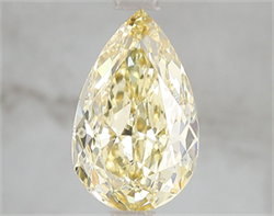 Picture of Lab Grown Diamond 3.03 Carats, Pear with  Cut, Fancy Intense Yellow Color, VS1 Clarity and Certified by IGI