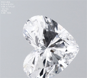 Picture of Natural Diamond 0.28 Carats, Heart with  Cut, D Color, VS1 Clarity and Certified by GIA