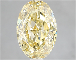 Picture of Lab Grown Diamond 4.02 Carats, Oval with  Cut, Fancy Vivid Yellow Color, VS2 Clarity and Certified by IGI