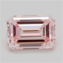 Picture of Lab Grown Diamond 3.07 Carats, Emerald with  Cut, Fancy Pink Color, VVS2 Clarity and Certified by IGI