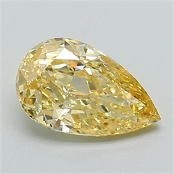 Picture of Lab Grown Diamond 1.33 Carats, Pear with  Cut, Fancy Vivid Yellow Color, VS1 Clarity and Certified by IGI