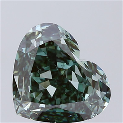 Picture of Lab Grown Diamond 7.06 Carats, Heart with  Cut, Fancy Intense Green Color, VS1 Clarity and Certified by IGI