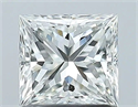 Natural Diamond 1.00 Carats, Princess with  Cut, H Color, VS2 Clarity and Certified by GIA