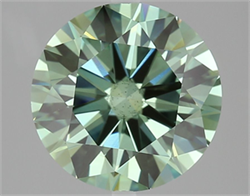 Picture of Lab Grown Diamond 3.05 Carats, Round with Ideal Cut, Fancy Vivid Green Color, VS2 Clarity and Certified by IGI