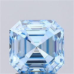 Picture of Lab Grown Diamond 2.04 Carats, Asscher with  Cut, Fancy Vivid Blue Color, VS2 Clarity and Certified by IGI