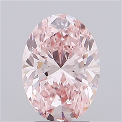 Picture of Lab Grown Diamond 1.51 Carats, Oval with  Cut, Fancy Intense Pink Color, VS1 Clarity and Certified by IGI