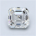 Natural Diamond 1.30 Carats, Asscher with  Cut, F Color, VS2 Clarity and Certified by GIA