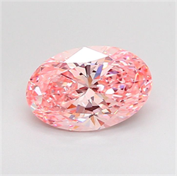 Picture of Lab Grown Diamond 2.00 Carats, Oval with  Cut, Fancy Vivid Pink Color, VS1 Clarity and Certified by IGI