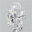 Natural Diamond 1.70 Carats, Oval with  Cut, D Color, VVS1 Clarity and Certified by GIA
