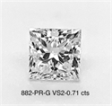 Natural Diamond 0.71 Carats, Princess with  Cut, G Color, VS2 Clarity and Certified by GIA