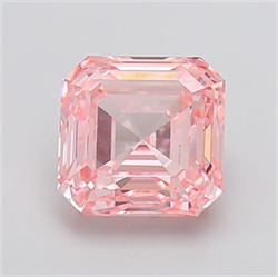 Picture of Lab Grown Diamond 3.85 Carats, Asscher with  Cut, Fancy Intense Pink Color, VVS2 Clarity and Certified by IGI