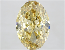 Picture of Lab Grown Diamond 6.03 Carats, Oval with  Cut, Fancy Intense Yellow Color, VVS2 Clarity and Certified by IGI