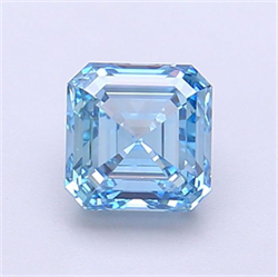 Picture of Lab Grown Diamond 1.22 Carats, Asscher with  Cut, Fancy Vivid Blue Color, VVS2 Clarity and Certified by IGI
