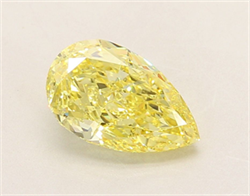 Picture of Lab Grown Diamond 2.12 Carats, Pear with  Cut, Fancy Intense Yellow Color, VS1 Clarity and Certified by IGI