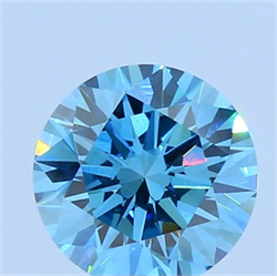 Picture of Lab Grown Diamond 1.69 Carats, Round with Ideal Cut, Fancy Vivid Blue Color, VS1 Clarity and Certified by IGI