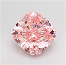 Picture of Lab Grown Diamond 4.01 Carats, CUSHION MODIFIED with  Cut, Fancy Intense Pink Color, VS1 Clarity and Certified by IGI