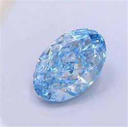 Picture of Lab Grown Diamond 1.44 Carats, Oval with  Cut, Fancy Vivid Blue Color, VVS1 Clarity and Certified by IGI