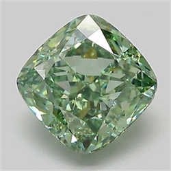 Picture of Lab Grown Diamond 2.03 Carats, CUSHION MODIFIED with  Cut, Fancy Vivid Green Color, VVS2 Clarity and Certified by IGI