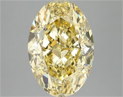 Picture of Lab Grown Diamond 4.07 Carats, Oval with  Cut, Fancy Vivid Yellow Color, VS1 Clarity and Certified by IGI
