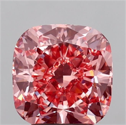 Picture of Lab Grown Diamond 3.31 Carats, CUSHION MODIFIED with  Cut, Fancy Vivid Pink Color, VS1 Clarity and Certified by IGI