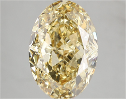 Picture of Lab Grown Diamond 5.00 Carats, Oval with  Cut, Fancy Vivid Yellow Color, VS2 Clarity and Certified by IGI