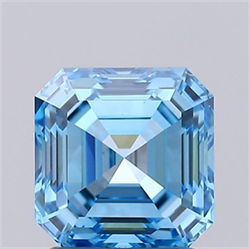Picture of Lab Grown Diamond 1.63 Carats, Asscher with  Cut, Fancy Vivid Blue Color, VS1 Clarity and Certified by IGI