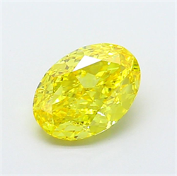 Picture of Lab Grown Diamond 1.76 Carats, Oval with  Cut, Fancy Vivid Yellow Color, VVS2 Clarity and Certified by IGI