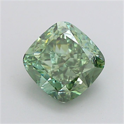 Picture of Lab Grown Diamond 1.68 Carats, CUSHION MODIFIED with  Cut, Fancy Vivid Green Color, VVS2 Clarity and Certified by IGI