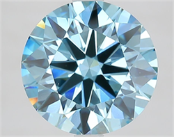 Picture of Lab Grown Diamond 3.61 Carats, Round with Ideal Cut, Fancy Vivid Blue Color, VS1 Clarity and Certified by IGI