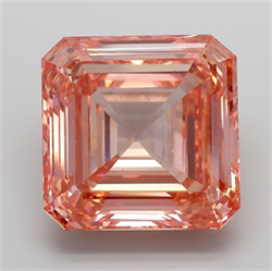 Picture of Lab Grown Diamond 21.58 Carats, Emerald with  Cut, Fancy Vivid Pink Color, VS2 Clarity and Certified by IGI
