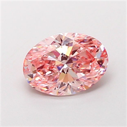 Picture of Lab Grown Diamond 1.37 Carats, Oval with  Cut, Fancy Vivid Pink Color, VS1 Clarity and Certified by IGI