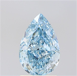 Picture of Lab Grown Diamond 1.42 Carats, Pear with  Cut, Fancy Intense Blue Color, VS1 Clarity and Certified by IGI