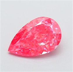 Picture of Lab Grown Diamond 1.29 Carats, Pear with  Cut, Fancy Vivid Pink Color, VVS2 Clarity and Certified by IGI