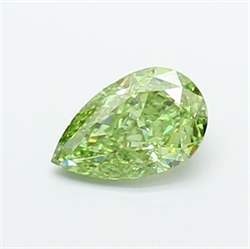 Picture of Lab Grown Diamond 1.56 Carats, Pear with  Cut, Fancy Vivid Green Color, VVS2 Clarity and Certified by IGI