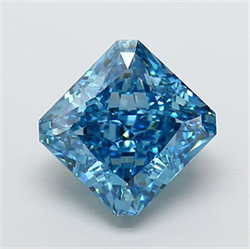 Picture of Lab Grown Diamond 3.55 Carats, SQUARE RADIANT with  Cut, Fancy Vivid Blue Color, VVS2 Clarity and Certified by IGI