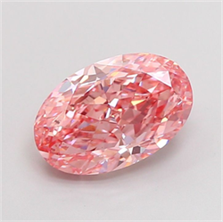 Picture of Lab Grown Diamond 2.62 Carats, Oval with  Cut, Fancy Vivid Pink Color, VS1 Clarity and Certified by IGI