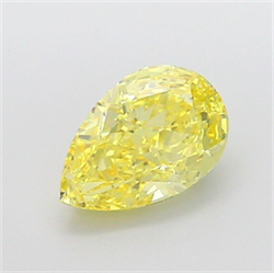 Picture of Lab Grown Diamond 3.01 Carats, Pear with  Cut, Fancy Vivid Yellow Color, VS2 Clarity and Certified by IGI