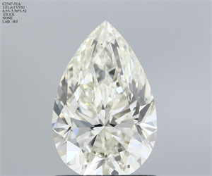 Picture of Natural Diamond 1.01 Carats, Pear with  Cut, I Color, VVS1 Clarity and Certified by IGI