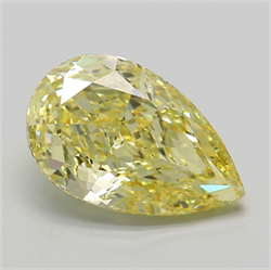 Picture of Lab Grown Diamond 5.03 Carats, Pear with  Cut, Fancy Intense Yellow Color, VS1 Clarity and Certified by IGI