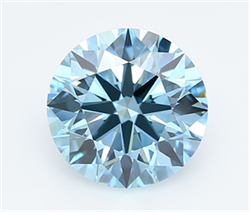 Picture of Lab Grown Diamond 3.03 Carats, Round with Excellent Cut, Fancy Vivid Blue Color, VVS2 Clarity and Certified by IGI